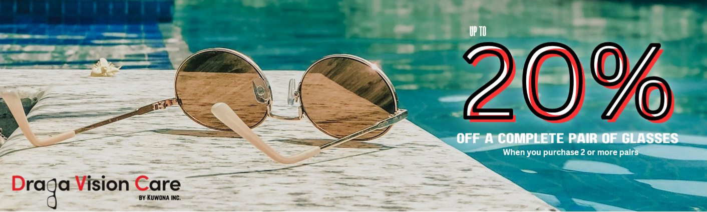 Top tier prescription eyeglasses for men and women, wide range of name brands – Draga Vision Care Hamilton, Niagara region, Oakville and Burlington
Stylish women’s tortoiseshell eyeglass frames on display – Hamilton - GTHA Ontario optical boutique
Polarized prescription sunglasses for summer UV protection – optical clinic in Hamilton
Ray-Ban sunglasses with prescription lenses – Hamilton eyewear store
Affordable kids’ eyeglasses